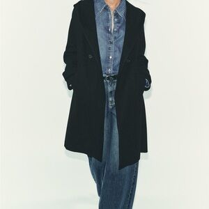 Zara Black Trench Coat NEW WITH TAGS in original shipping box.